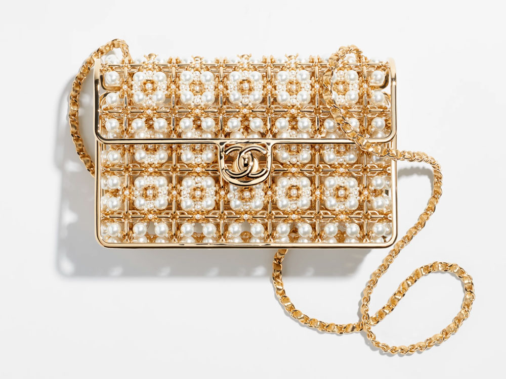 Chanel Mini Evening Bag 2023 Cruise, Gold