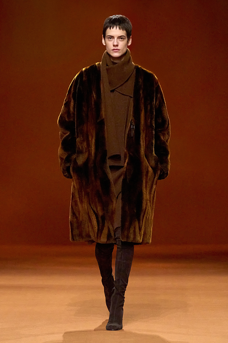 Hermes AW23 Look 11b. Photo via Vogue.com