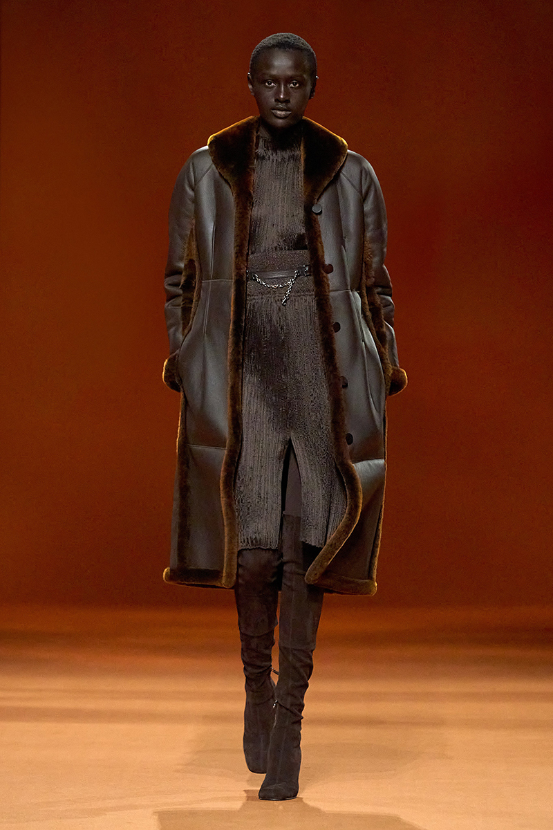 Hermes AW23 Look 14b. Photo via Vogue.com