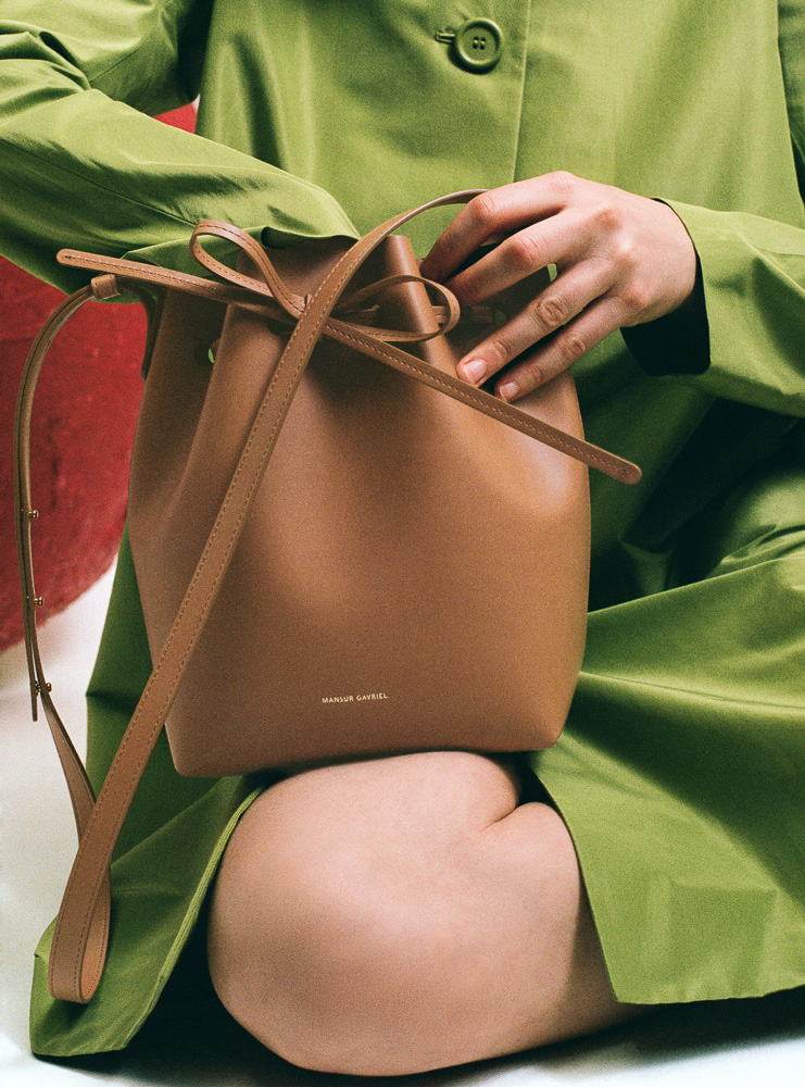 Mansur Gavriel Apple Leather Bucket Arbre Bag 8