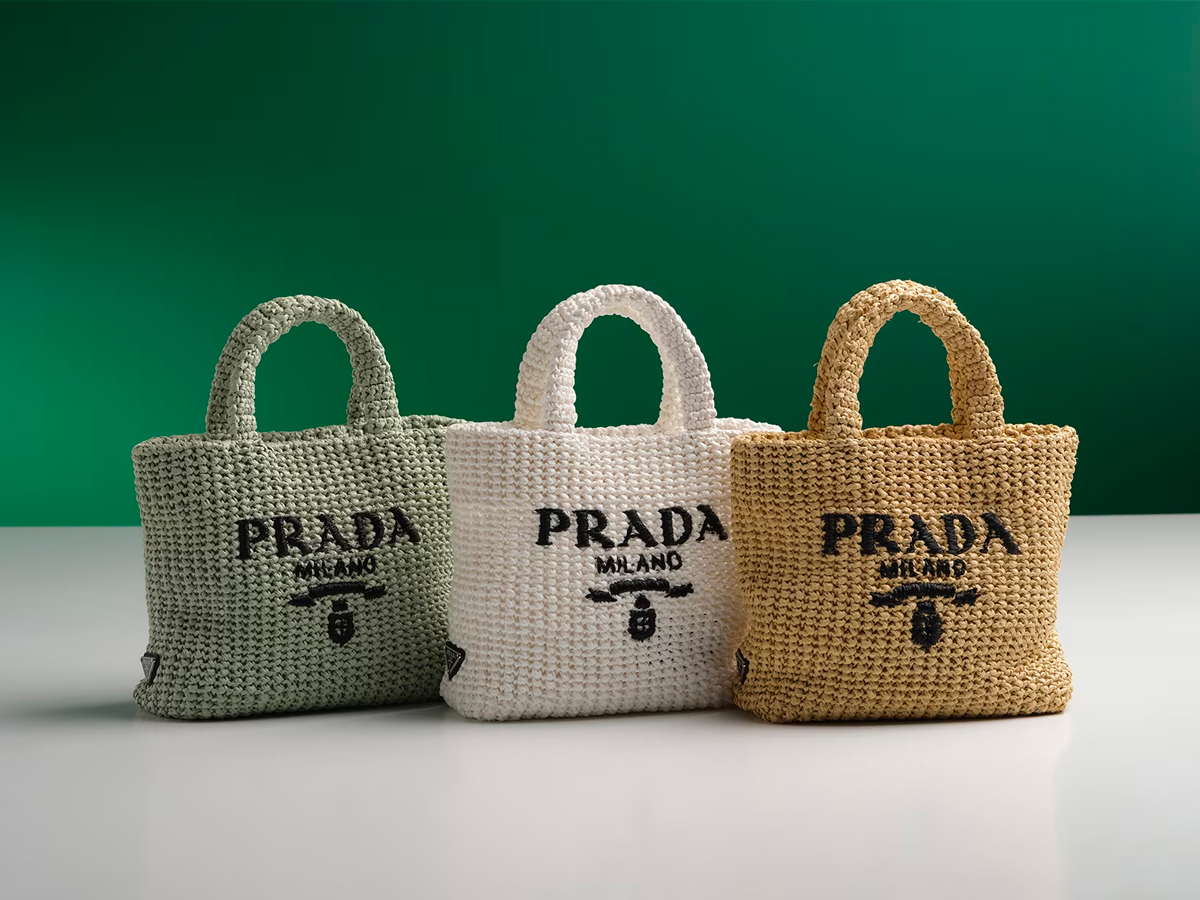 raffia prada tote bag