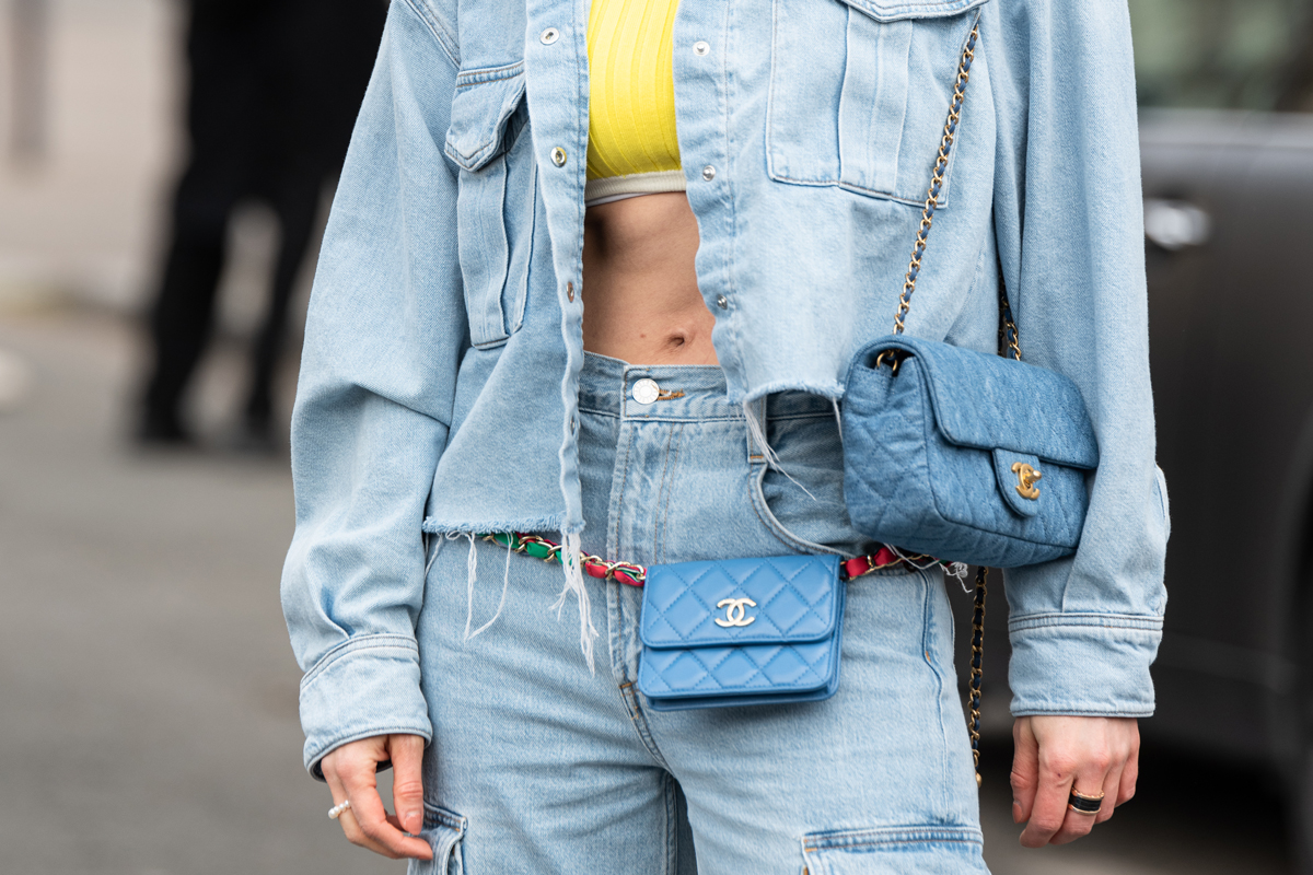 blue denim bag