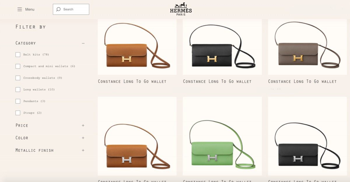 The Constance to Go Wallet. Photo via Hermes.com.