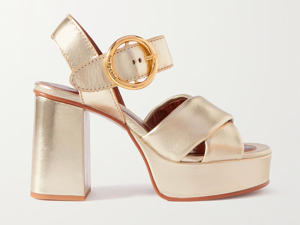 See by Chloe Gold Platform Sandals