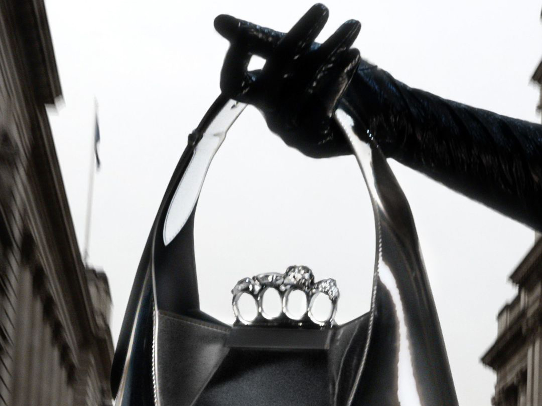 Alexander McQueen The Metallic Silver Hobo Bag