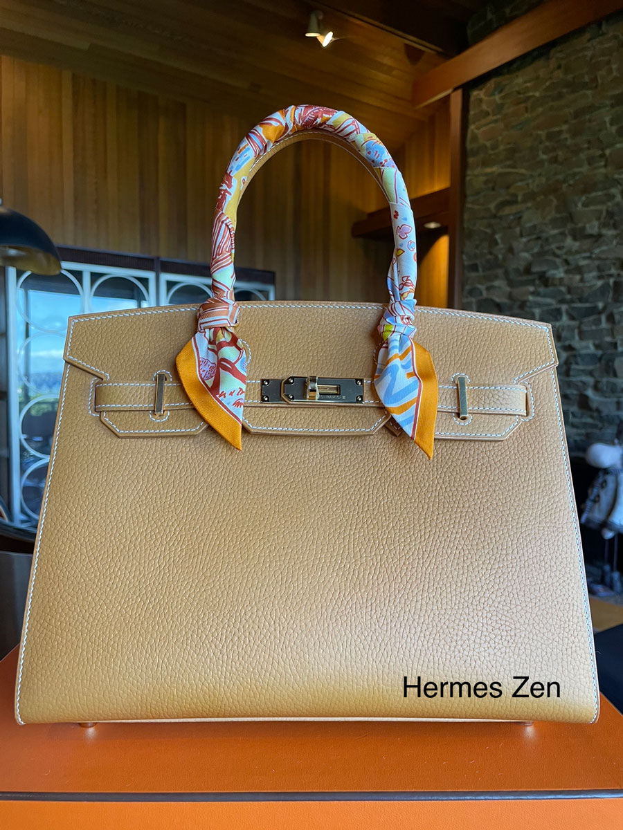 Hermes 63 Vert amande Birkin 25 Togo With Gold Hardware