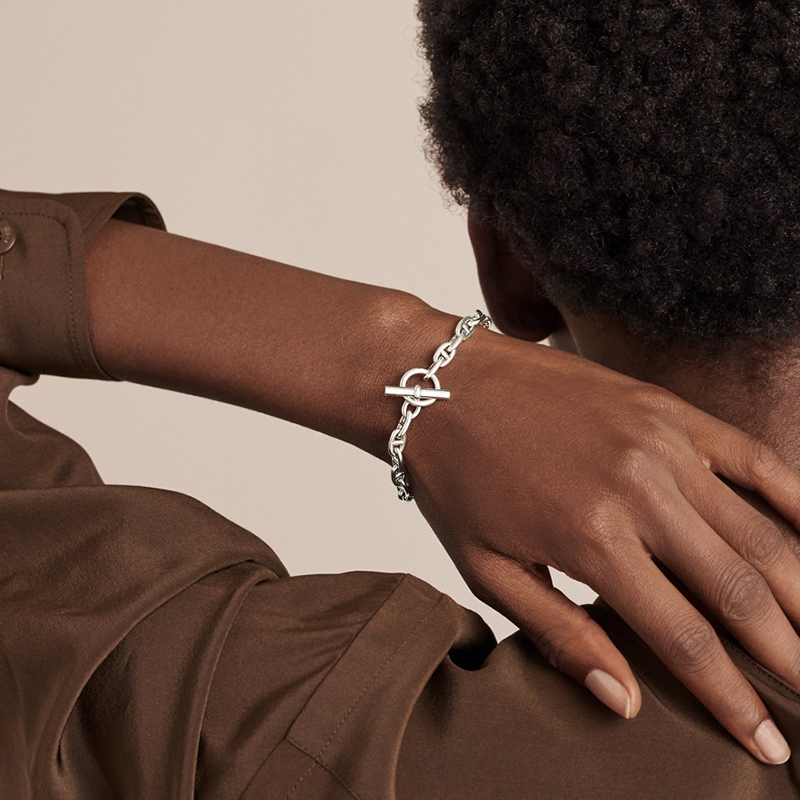 Chaine d'Ancre bracelet, very small model, interior circumference: 6.9", $1,175. Photo via Hermès.com.