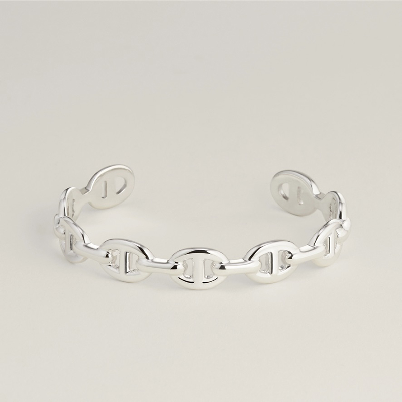 Chaine d'ancre Enchainee bracelet, medium model, interior circumference: 6.5" | Width: 0.4", $720. Photo via Hermès.com.