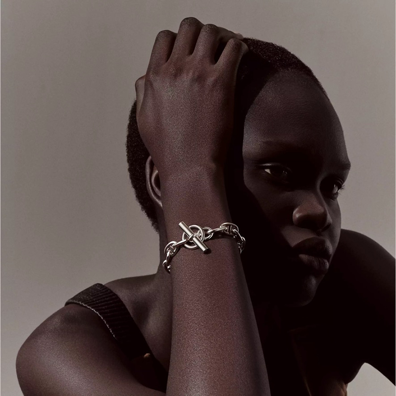 Chaine d'ancre bracelet, medium model, interior circumference: 6.5" | Chaine d'ancre link size: 0.67" x 0.40", $1,425. Photo via Hermes.com.