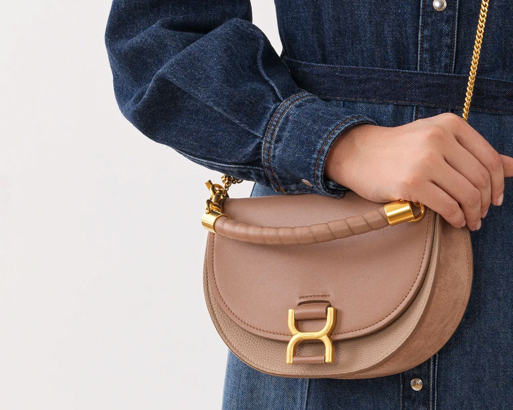 Chloé - Marcie Blue Denim Micro Bucket Bag