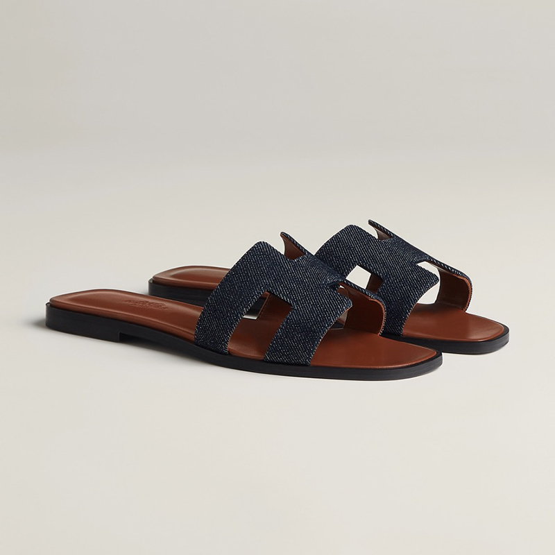 Denim Oran Sandals, $700. Photo via Hermès.com