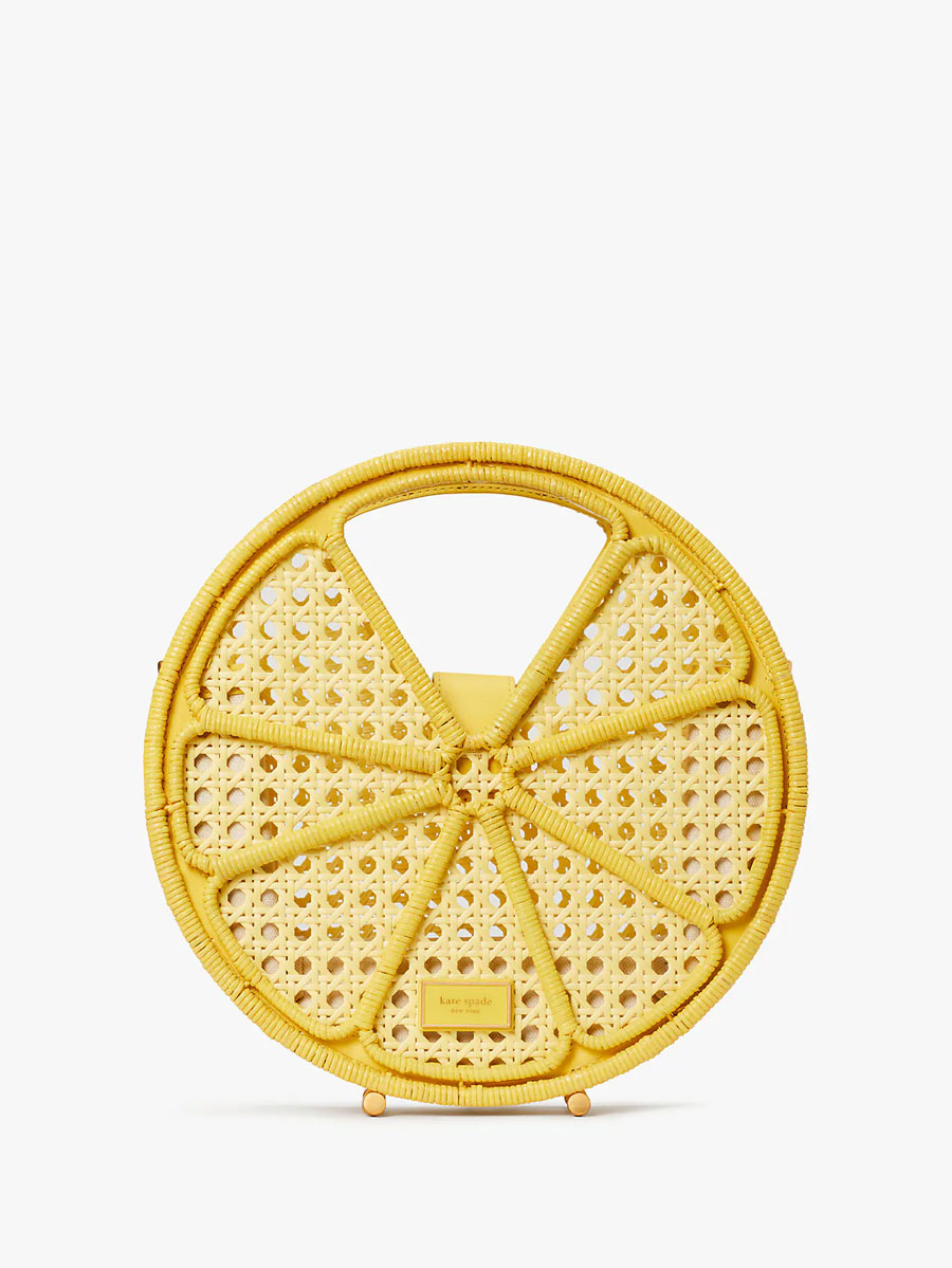 Kate Spade Lemon Drop Raffia Top Handle