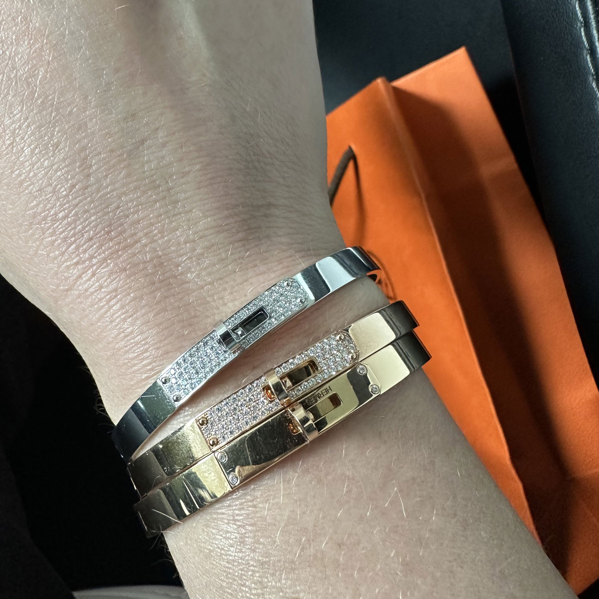 Hermes Kelly Bracelet in White Gold