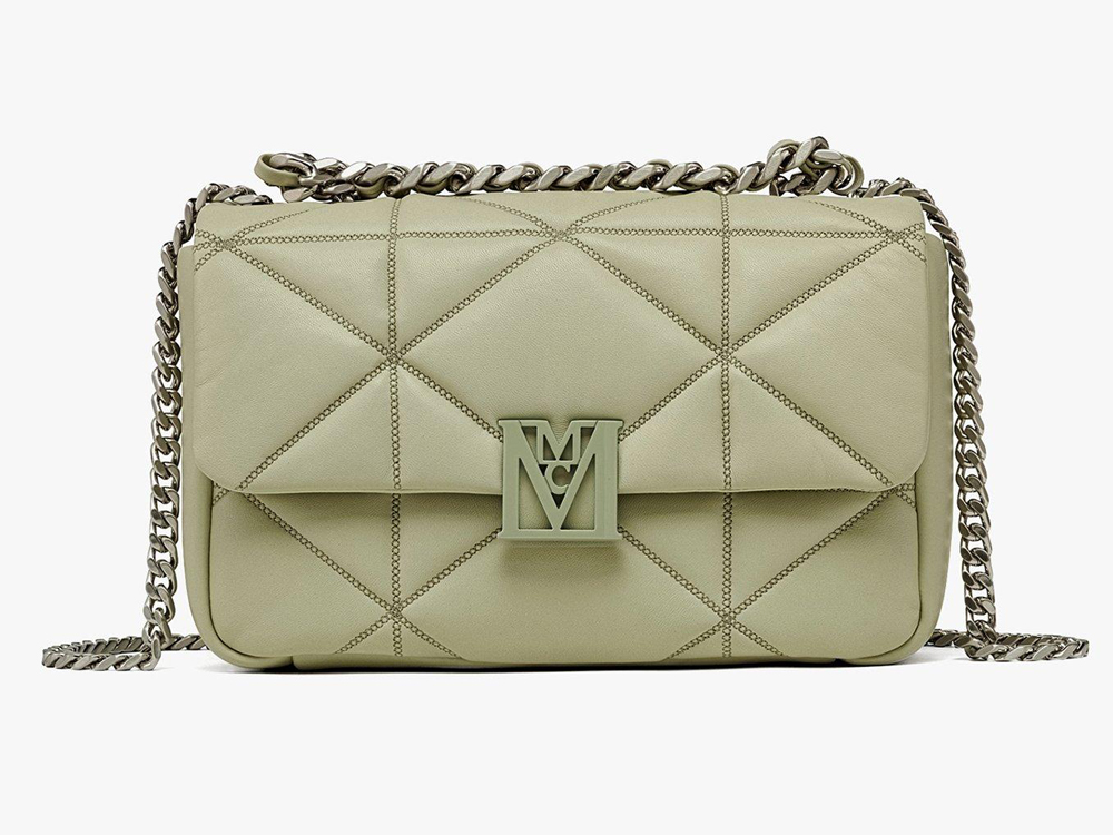 Grey Chevron Quilted Suede Small LouLou Bag