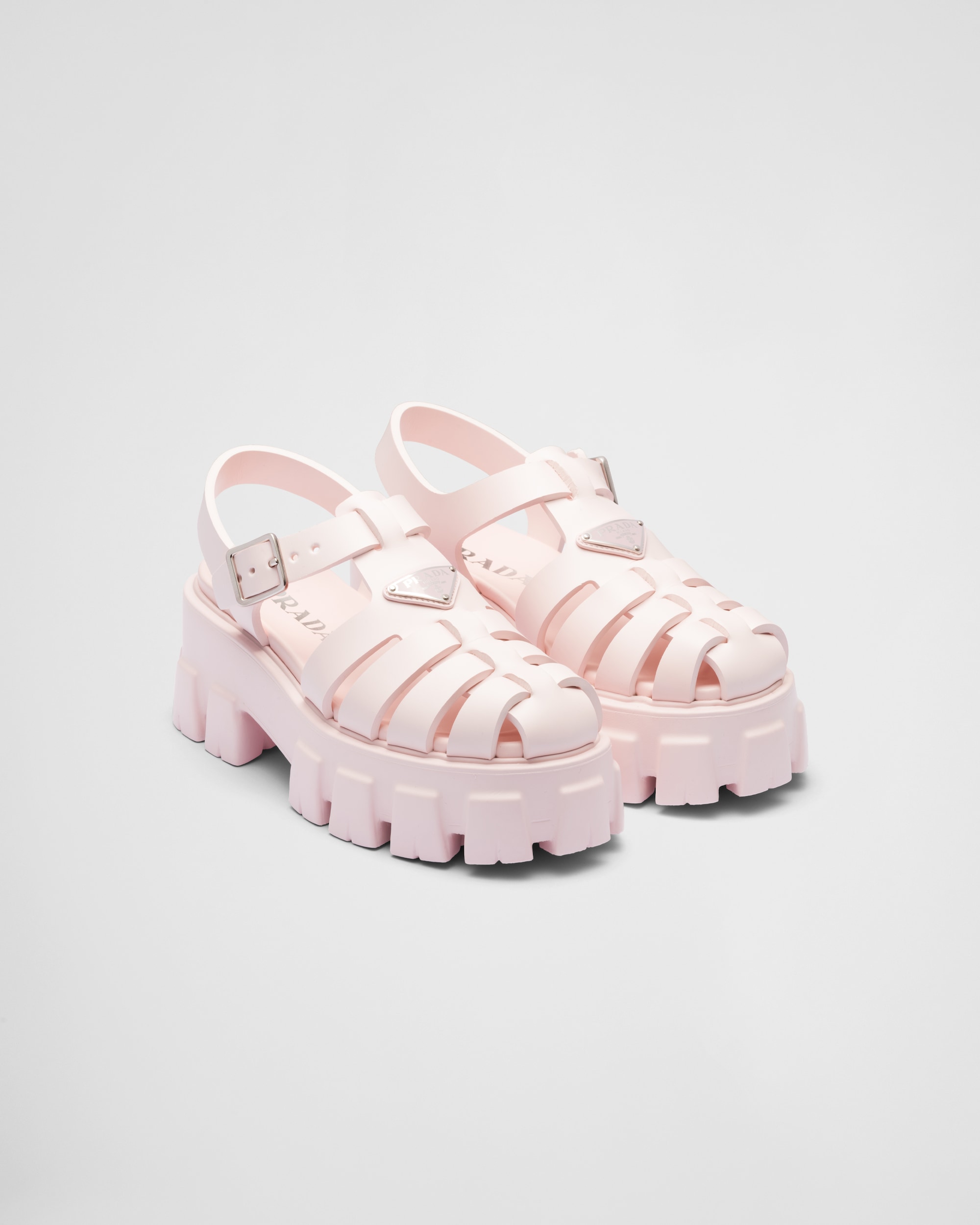 Prada Alabaster Pink Foam Rubber Sandals