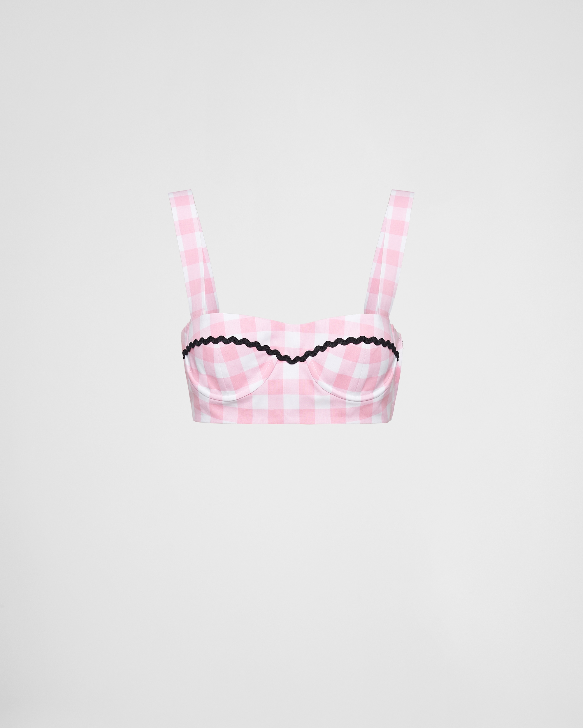 Prada Gingham Check Bralette Top