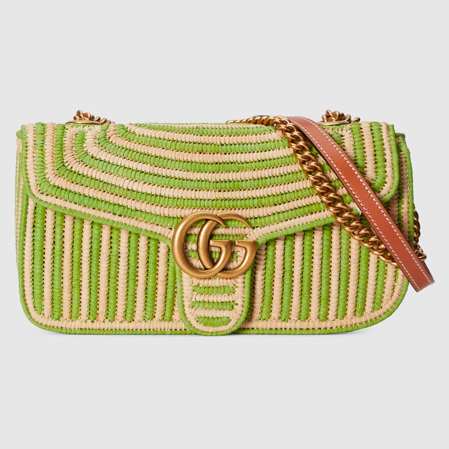 GG MARMONT SMALL SHOULDER BAG GREEN