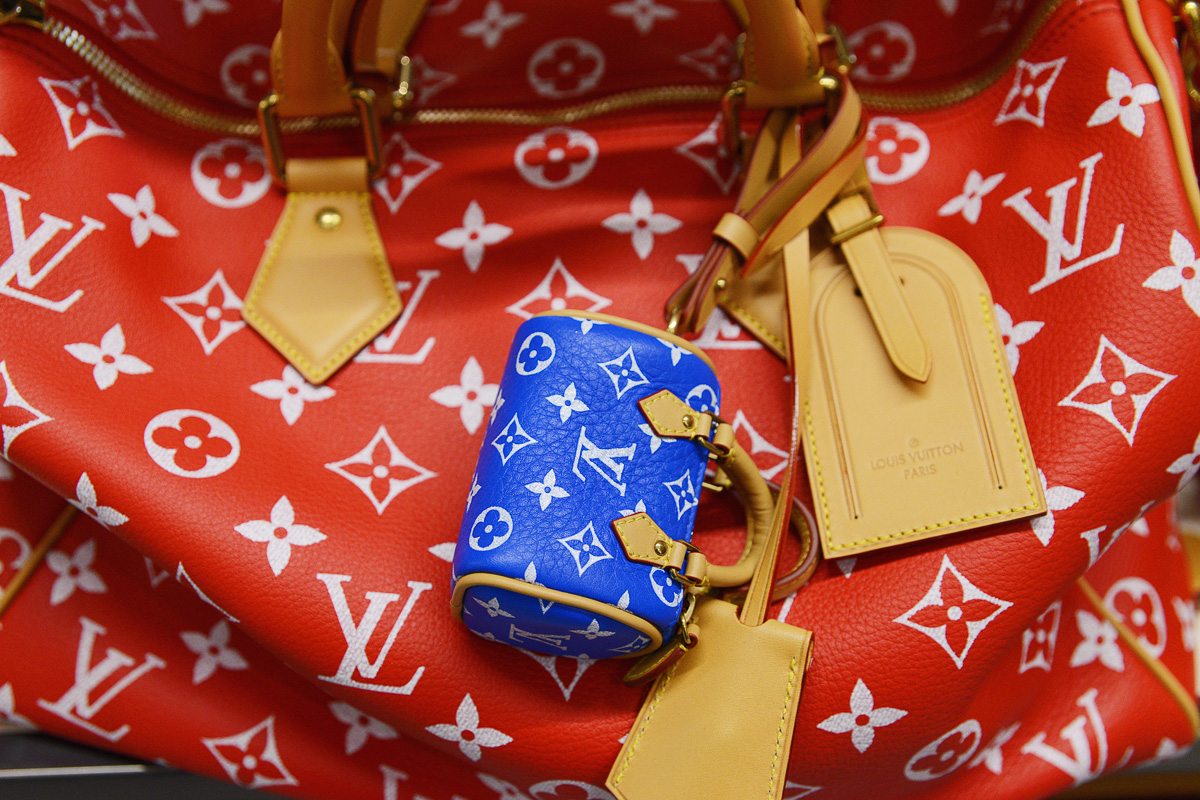 Louis vuitton red white blue bag sale