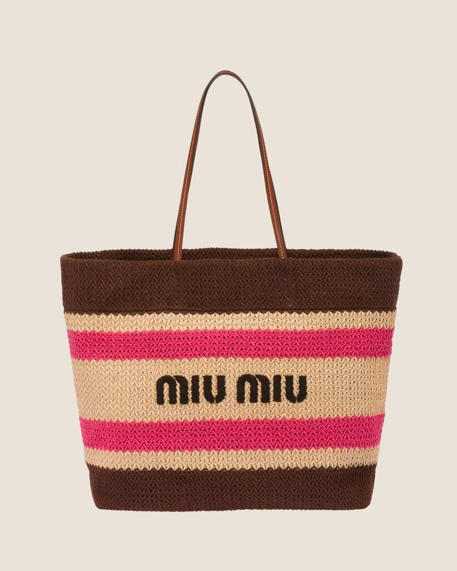 Miu Miu Woven Fabric Tote Bag