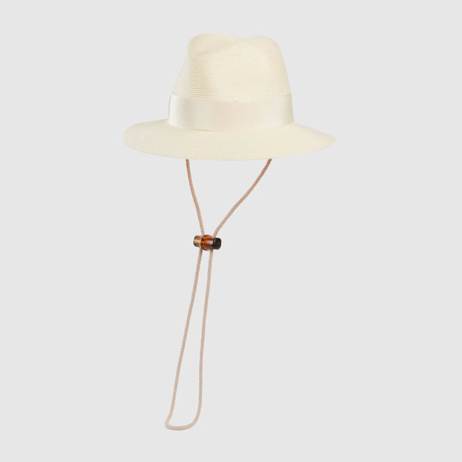 RAFFIA EFFECT WIDE BRIMMED HAT WITH BOW