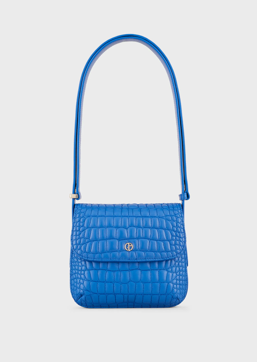 Small la Prima bag in croc quilted nappa leather