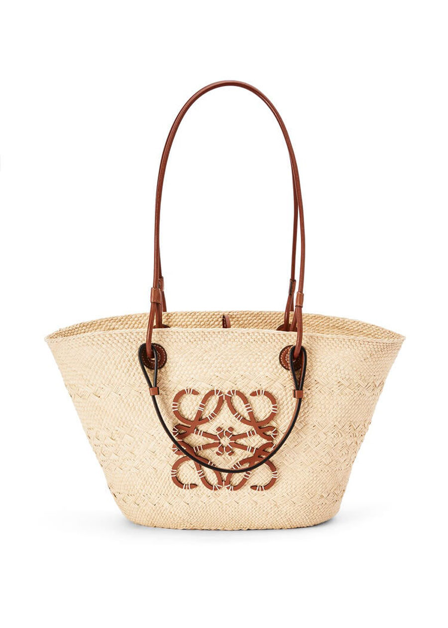 loewe Anagram Basket bag in iraca palm and calfskin 3