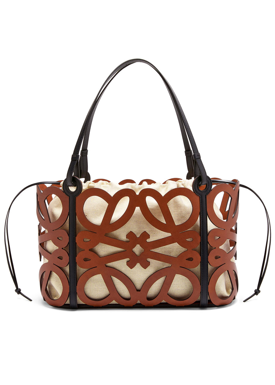 loewe Anagram cut out tote in calfskin