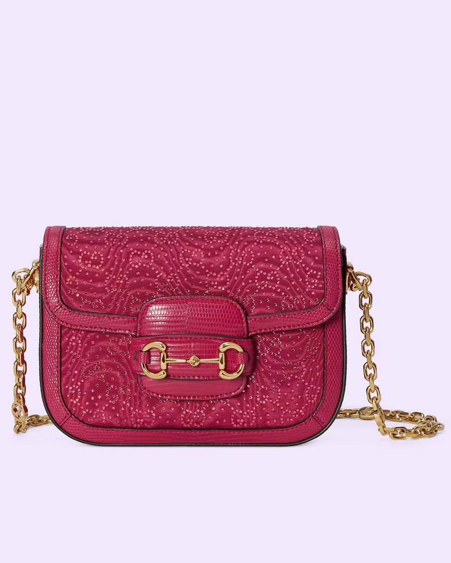 GUCCI HORSEBIT 1955 GG CRYSTAL MINI BAG Large