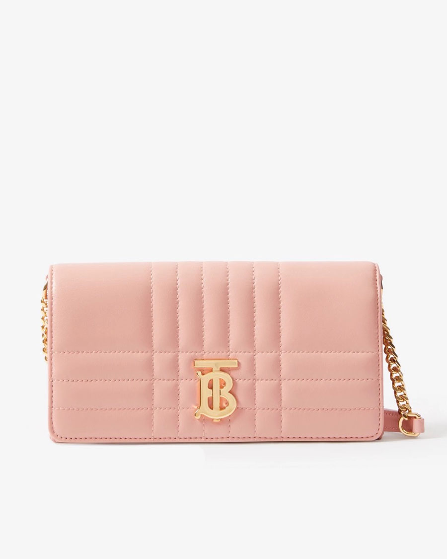 Burberry Lola Wallet with Detatchable Strap Dusty Pink Large