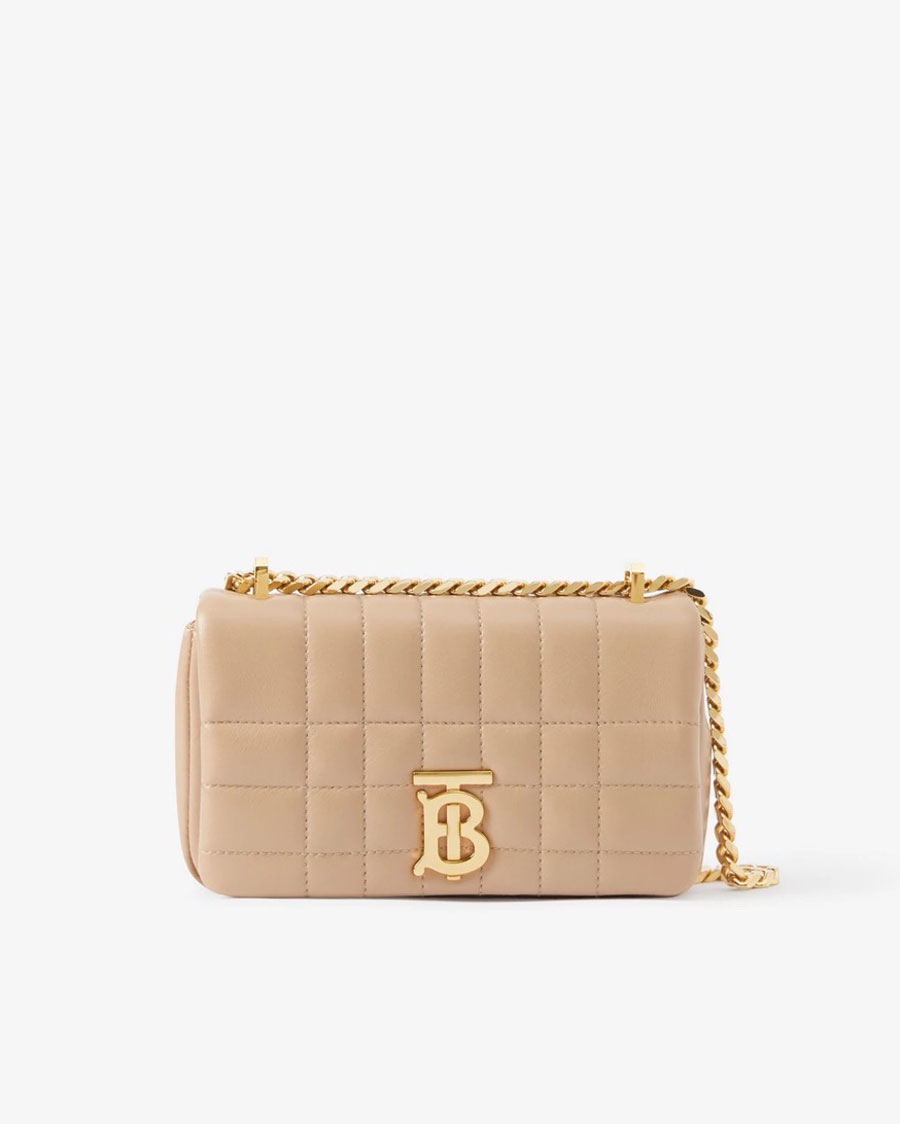 Burberry Mini Lola Bag in Oat Beige Large