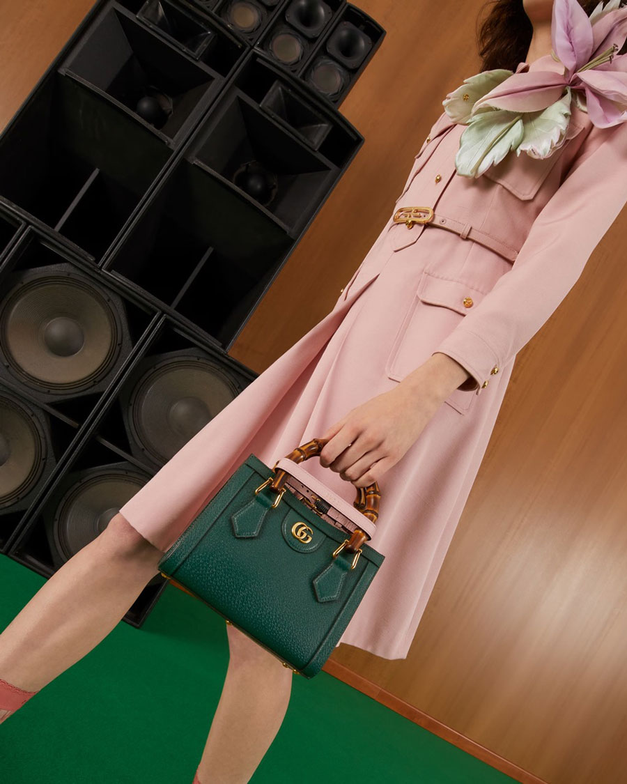 Gucci Diana Mini Tote Bag Green Large