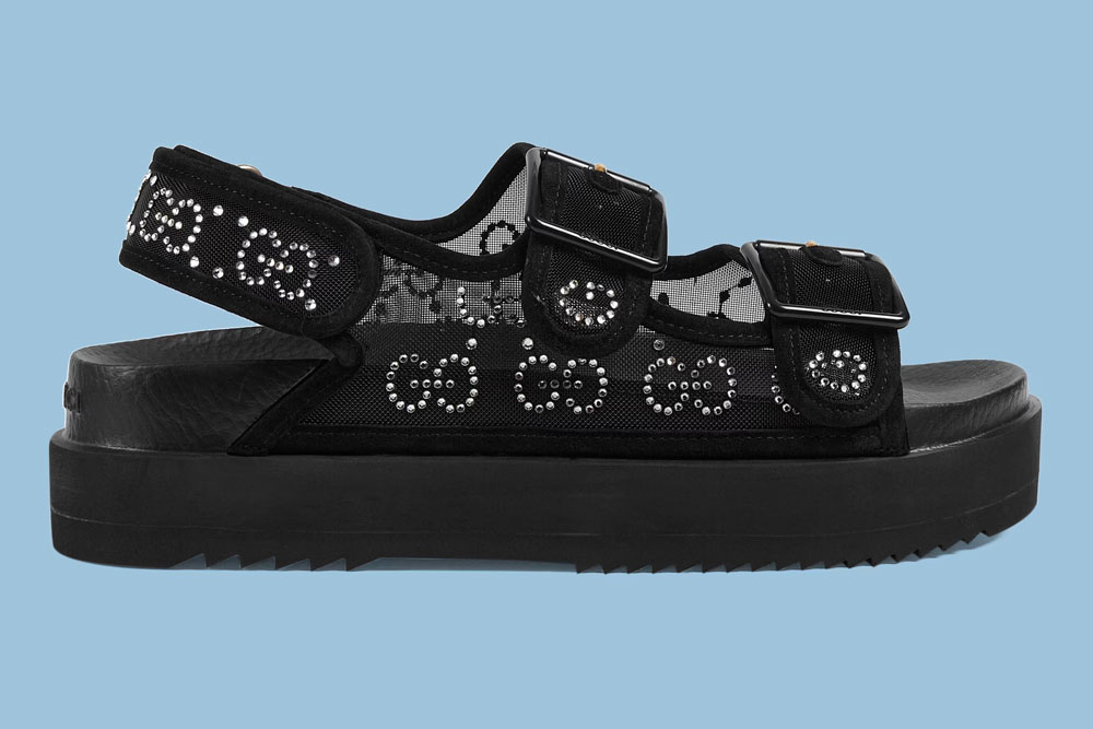 Gucci GG Crystal Mesh Platform Sandal
