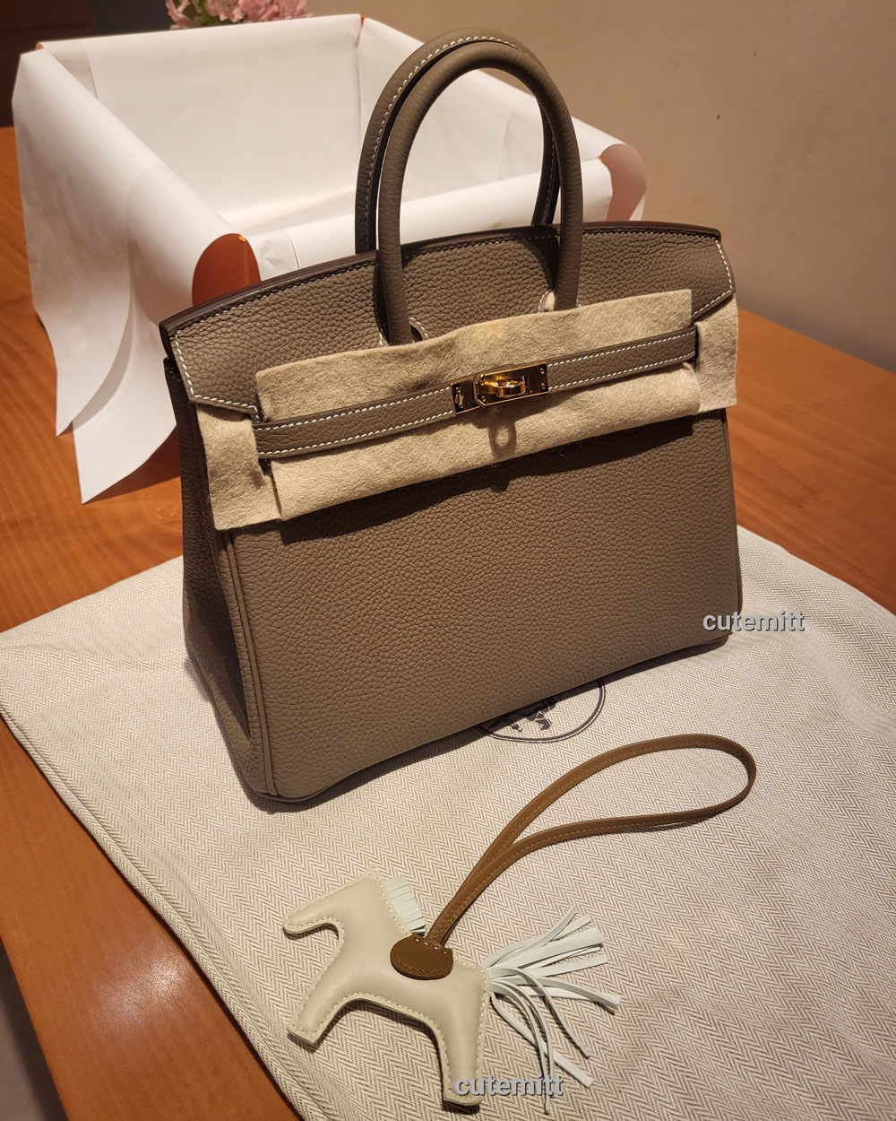 Hermes Birkin 25 in Togo Etoupe