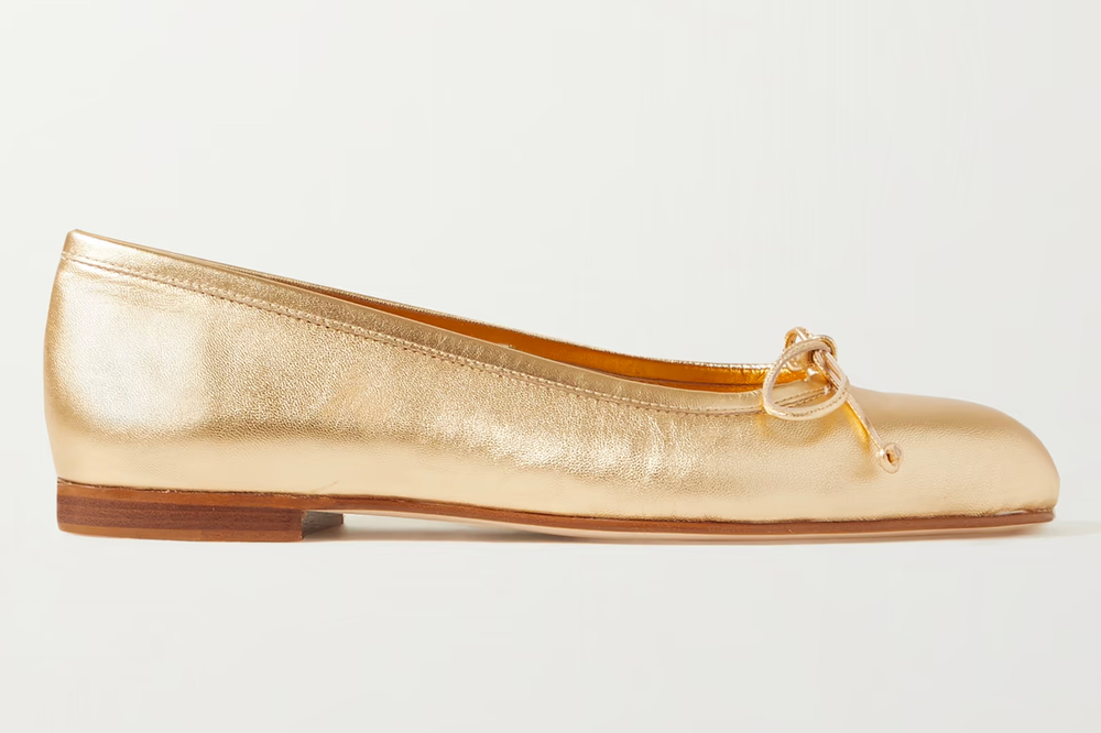 Manolo Blahnik Gold Ballet Flats