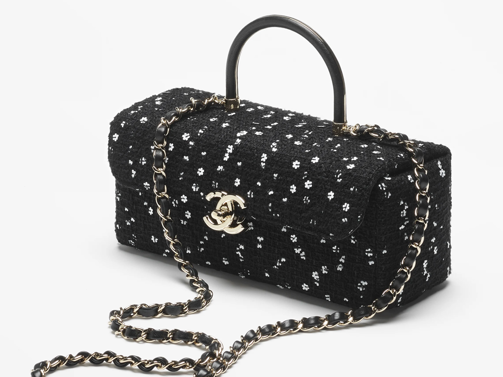 black sequin chanel bag