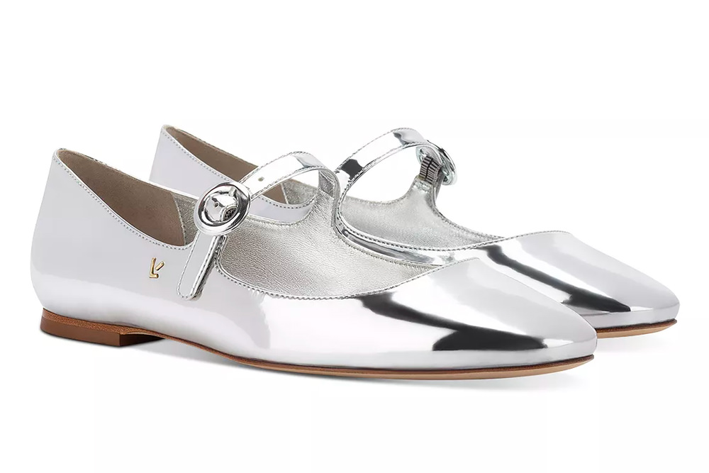 Larroude Silver Flats