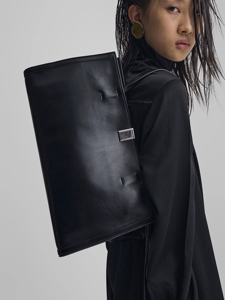 Phoebe Philo Kit Cabas Bag Black Leather