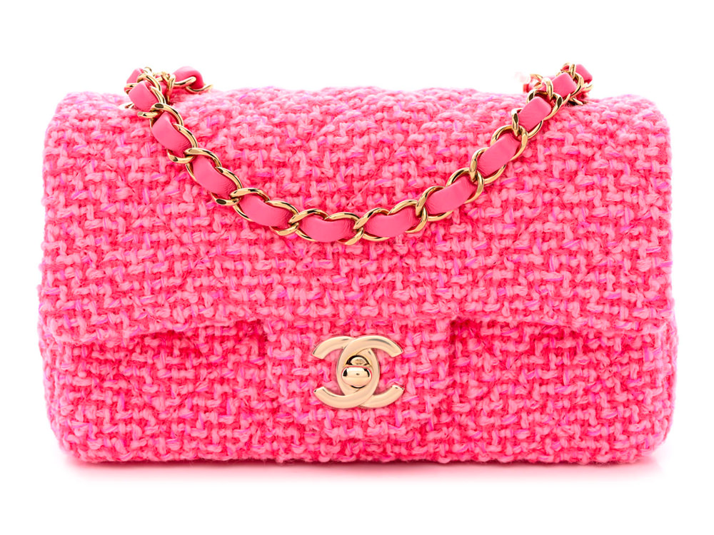 Pink Chanel Tweed Flap Bag