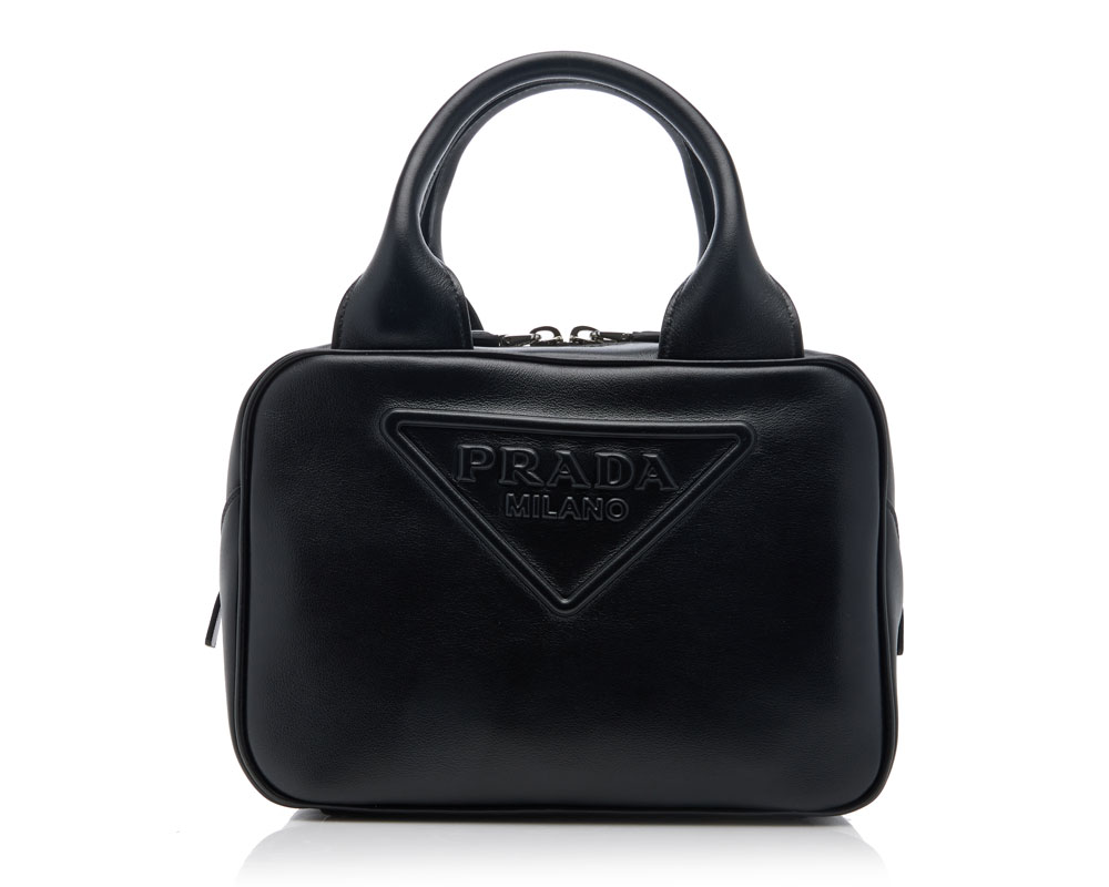 Prada Triangle Bag Black Embossed