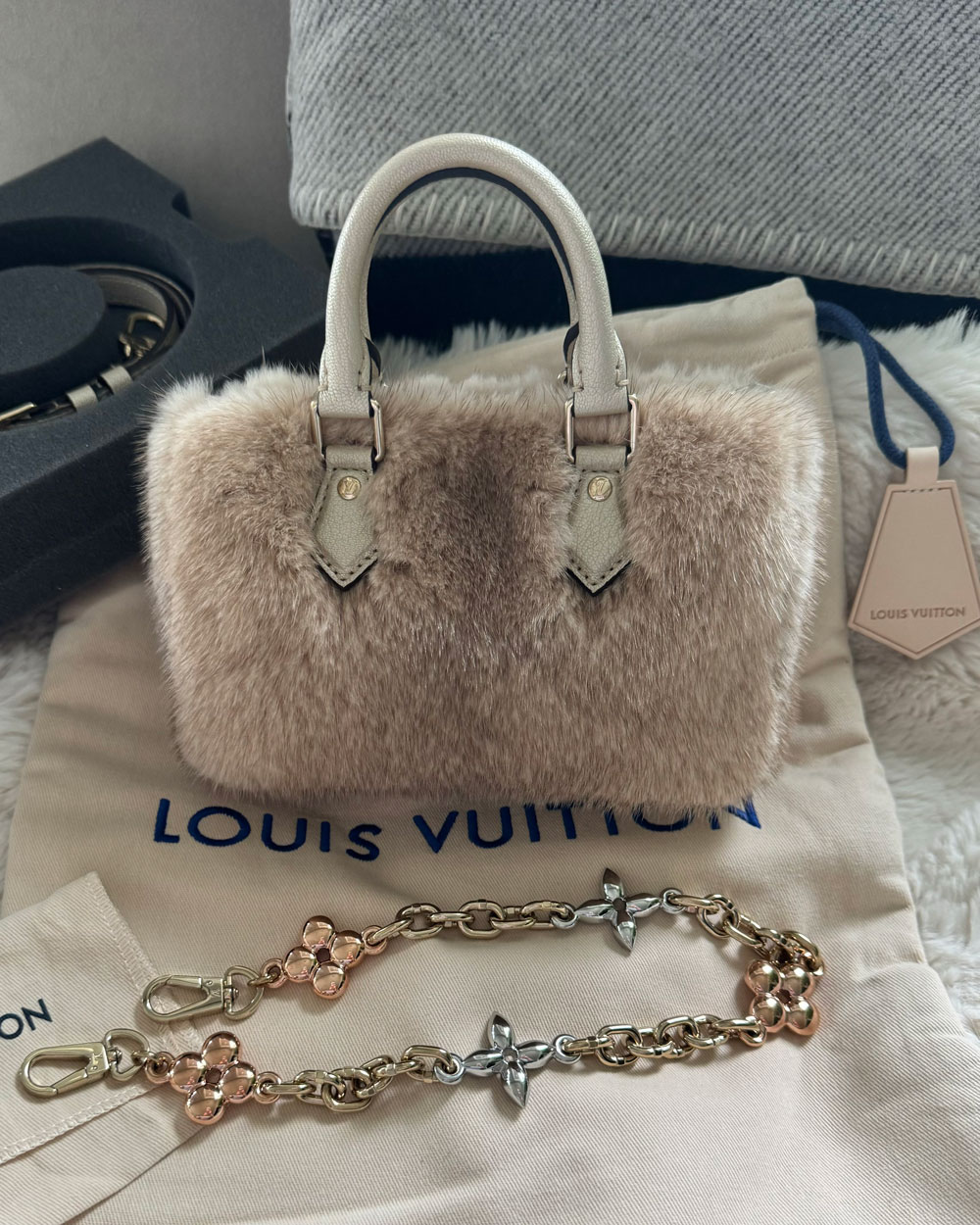 louis vuitton mink fur Nano Speedy