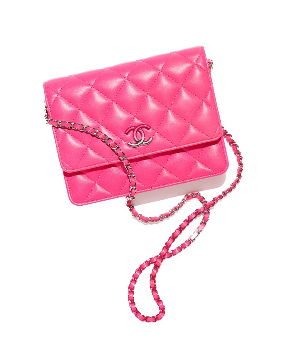 Chanel Purse in fuchsia leather and metal AP3699