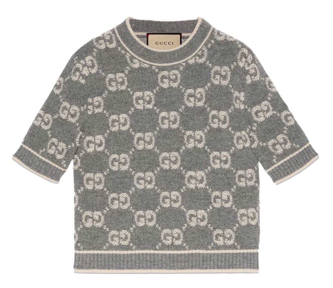 GG WOOL BOUCLE JACQUARD TOP Large 1 GG WOOL BOUCLE JACQUARD TOP Large 1