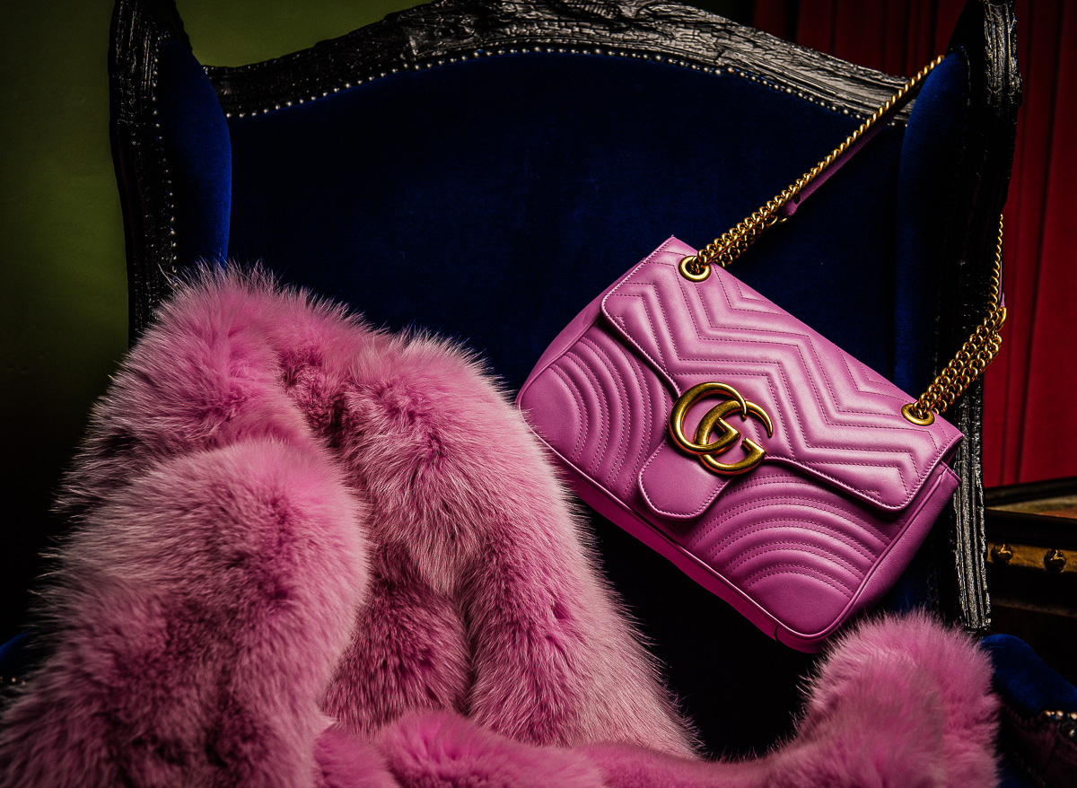 Gucci cotton Pink GG Marmont Matelasse Shoulder Bag