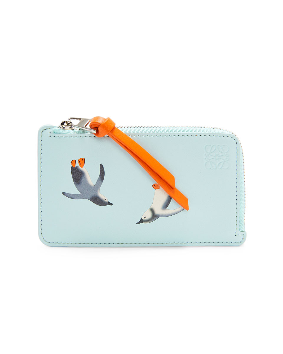 Penguin coin cardholder in satin calfskin