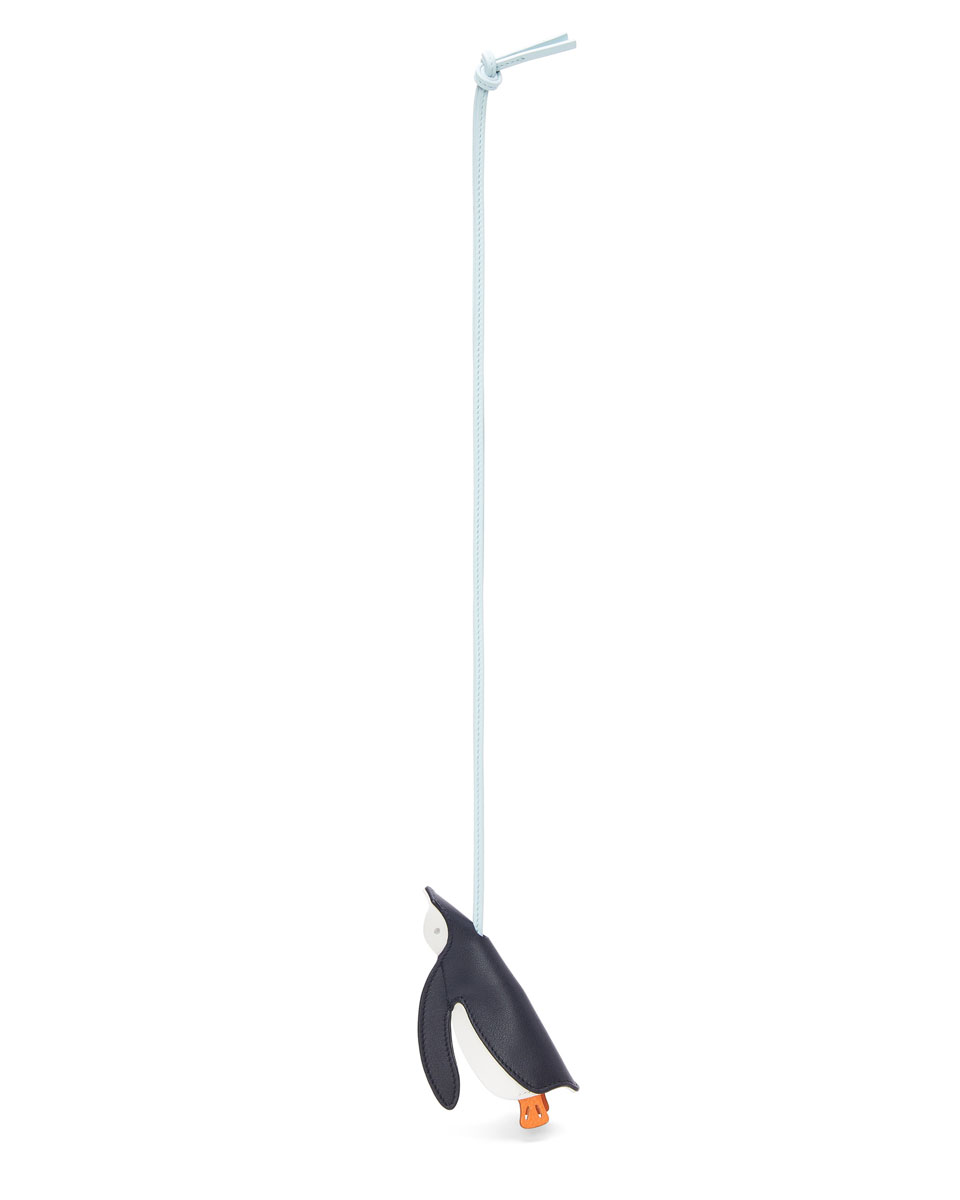 Penguin keyfob charm in classic calfskin