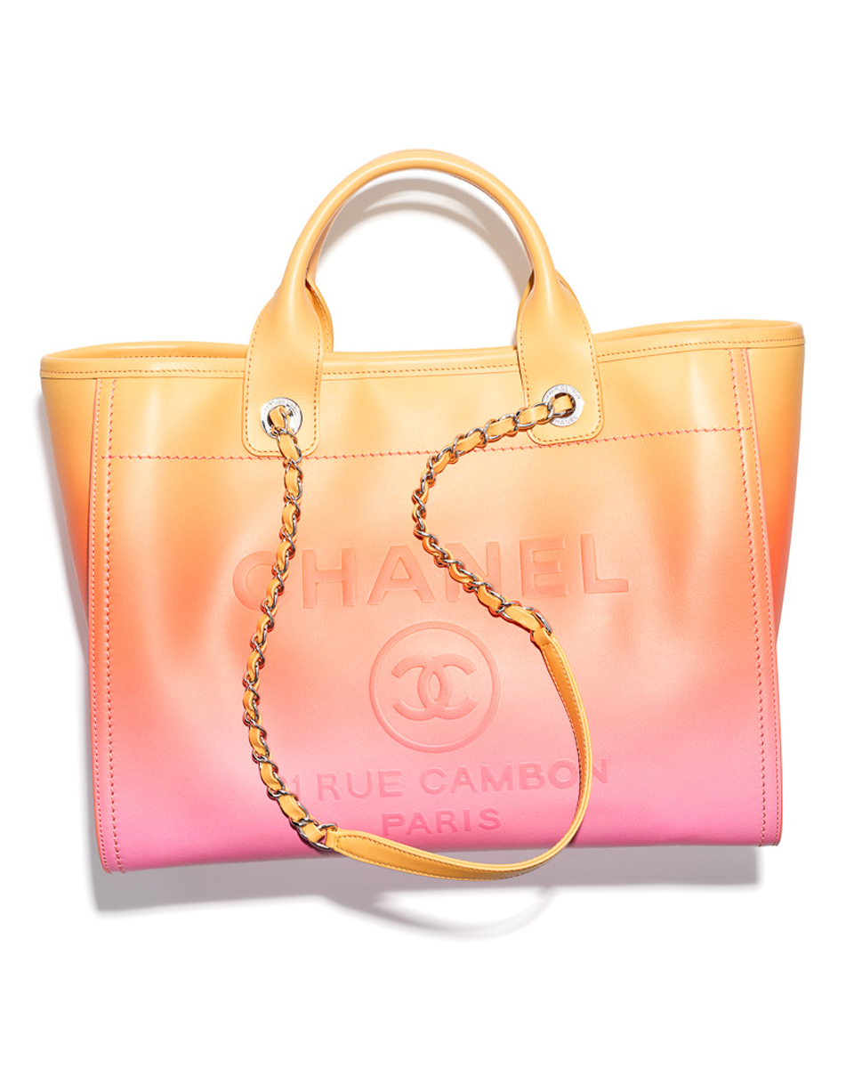 CHANEL Woven Straw Raffia Small Deauville Tote Pink 1175310