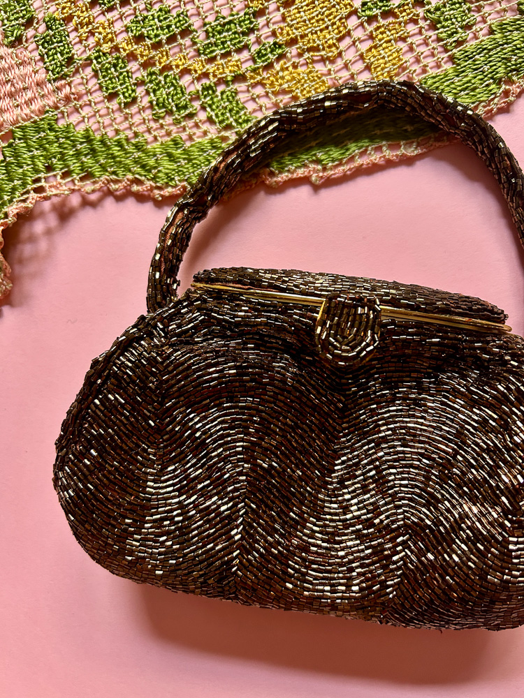 The Vintage Purse Museum Photo and History Archive: Mandalian Enameled Mesh  Chatelaine Bag