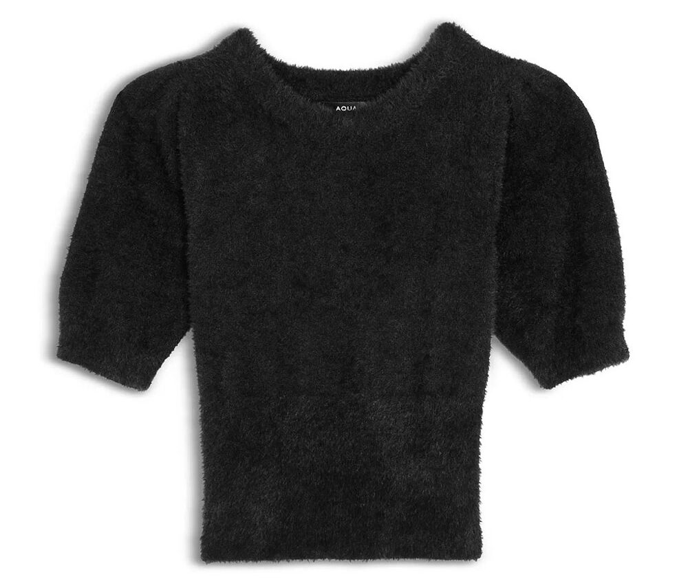 AQUA Girls Puff Sleeve Sweater Little Kid Big Kid Large AQUA Girls Puff Sleeve Sweater Little Kid Big Kid Large