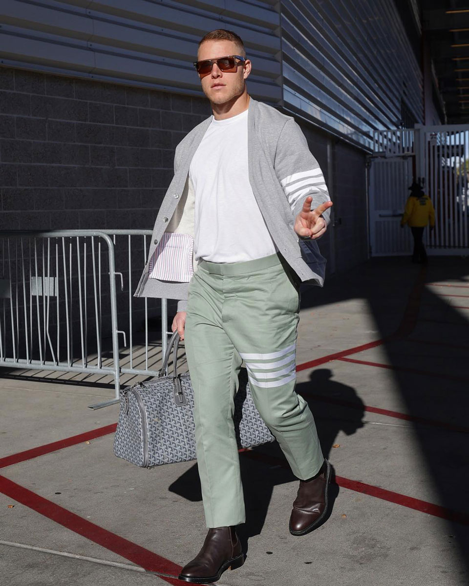 Christian McCaffrey Goyard Duffle Christian McCaffrey Goyard Duffle