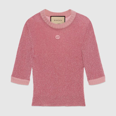 Gucci LAME? KNIT TOP WITH INTERLOCKING G Large